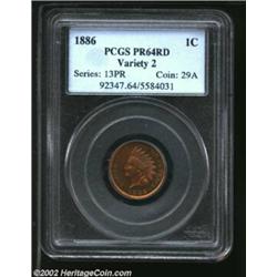 1886 1C Type Two PR64 Red PCGS. While the proof 1886 Type Two is slightly more common than the Type.