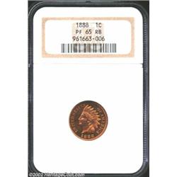 1888 1C PR65 Red and Brown NGC. The obverse blazes with nearly full red color while the reverse is a