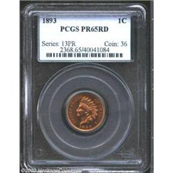1893 1C PR65 Red PCGS. Reddish-gold patina with bold definition and a single noticeable spot on the.