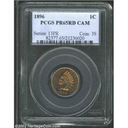 1896 1C PR65 Red, Cameo PCGS. As of October 2002, this is the only proof 1896 Cent certified by NGC.