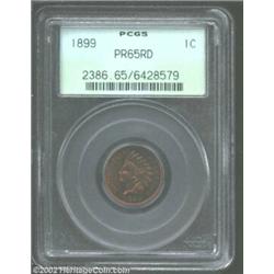 1899 1C PR65 Red PCGS. Deep red surfaces display no substantial hairlines or contact marks. Powerful