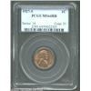 Image 1 : 1927-S 1C MS64 Red and Brown PCGS. The obverse displays blazing luster with a deep bronze color, acc