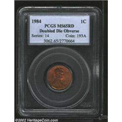 1984 1C Doubled Die MS65 Red PCGS. Satiny red-copper luster beams across the surfaces of this coin,.