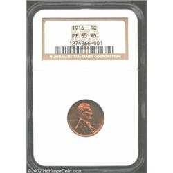 1916 1C PR65 Red NGC. The 1916 (1,050 pieces produced) is the most conditionally challenging date in