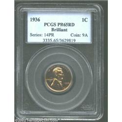 1936 1C Type Two PR65 Red PCGS. Both sides are brilliant and even, with deep, original color. Althou