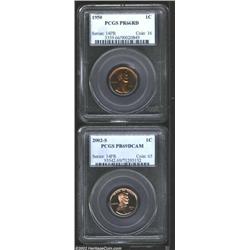 1950 1C PR66 Red PCGS, a sharply struck orange-red Gem with a curly lintmark (as produced) near 3 o'