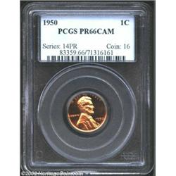 1950 1C PR66 Red Cameo PCGS. Amazingly deep mirrors in the fields with orange-red color and a couple