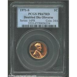 1971-S 1C Doubled Die PR67 PCGS. FS-032. Doubling is most apparent on LIBERTY, IN GOD WE TRUST, and.