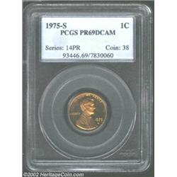 1975-S 1C PR69 Deep Cameo PCGS. Essentially flawless with just a light dusting of toning in the fiel