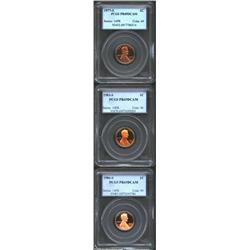 1977-S 1C PR69 Deep Cameo PCGS; 1983-S PR69 Deep Cameo PCGS; and a 1986-S PR69 Deep Cameo PCGS, all.