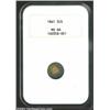 Image 1 : 1861 3CS MS66 NGC. Undeniably original, both sides are toned in rich cobalt-blue shades that yield t