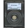 Image 1 : 1871 3CS MS62 PCGS. The surfaces are evenly colored light grey. While the luster is mildly subdued,.