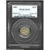 Image 1 : 1884 3CN AU53 PCGS. Although there is a little bit of residue that has settled in the devices, no ob