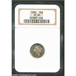 1880 3CN PR65 NGC. Brilliant, with a bold strike and no major marks. A few spots are seen on Liberty