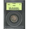 Image 1 : 1887 5C PR65 PCGS. Moderately mirrored, each side shows streaks of reddish-golden toning.From the Co