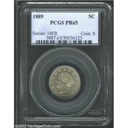 1889 5C PR65 PCGS. The second 8 in the date is lightly recut along the upper outer loop. A sharply s