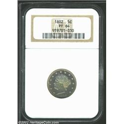 1892 5C PR64 NGC. The fields display some light hairlines, but these are well concealed through the.