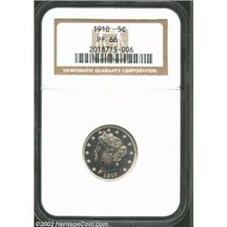 1910 5C PR66 NGC. Uniformly reflective with a bold strike. Free of both toning and appreciable hairl