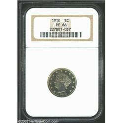 1910 5C PR66 NGC. Boldly struck with light toning and a few spots in the deeply mirrored fields. Fre