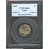 Image 1 : 1913 5C Type Two MS64 PCGS. Lovely olive-gray toning envelops both sides with blushes of orange pati