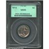 Image 1 : 1914 5C MS65 PCGS. Splashes of lilac patina are interspersed over shimmering surfaces. Important not
