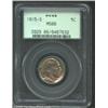 Image 1 : 1915-S 5C MS66 PCGS. Even, light golden toning covers each side of this immaculate 1915-S Nickel. Th