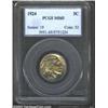Image 1 : 1924 5C MS65 PCGS. A bright golden-brown Gem that has luminous steel-blue highlights on the reverse.