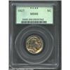 Image 1 : 1927 5C MS66 PCGS. Even golden toning covers each side with flashy, underlying mint frost.From the C