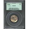 Image 1 : 1928 5C MS66 PCGS. Sharply struck on the reverse with light, even golden patina over each side.From.