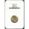 Image 1 : 1937-D 5C MS67 NGC. Even golden toning covers each side of this immaculate and highly lustrous coin.