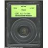 Image 1 : 1834 H10C MS63 PCGS. V-4, LM-4, R.1. Rich, original toning in charcoal and cobalt shades is the firs
