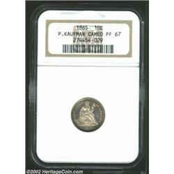 1865 10C PR67 Cameo NGC. The 1865 Dime is another low mintage, low availability issue from the 1860s