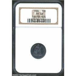 1880 10C PR68 NGC. Simply put, this is a gorgeous coin. Add to the mix a limited original business s