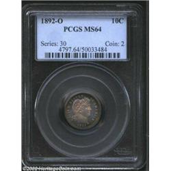 1892-O 10C MS64 PCGS. Possible Specimen Strike. It has been more than six years since we have seen t