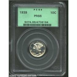 1939 10C PR66 PCGS. The strike is razor sharp and the nicely mirrored surfaces display attractive ch