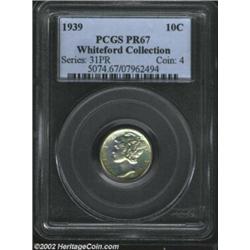1939 10C PR67 PCGS. Ex: Whiteford Collection. The obverse has wonderfully iridescent gold, violet, a