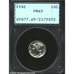 1942 10C PR65 PCGS. Beaming pristine surfaces with the slightest hint of golden patina. Housed in a.