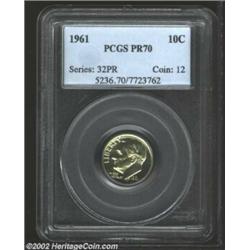 1961 10C PR70 PCGS. A lightly toned Superb Gem, flawlessly struck with pristine surfaces. A seemingl