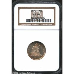 1875 20C MS66 NGC. The Philadelphia Mint accounted for only two business strike and four proof deliv