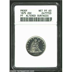 1875 20C--Altered Surfaces--ANACS. Net PR60. A brilliant and needle-sharp first-year representative.