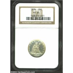 1876 20C PR61 NGC. There were only 1,260 proofs struck of the 1876 Twenty Cent Piece. This piece is.