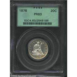 1876 20C PR63 PCGS. A needle-sharp representative that has brilliant devices and light apricot patin