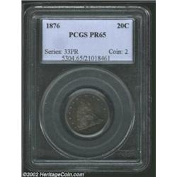 1876 20C PR65 PCGS. This exceptionally desirable specimen displays a blanket of rich, original, anti
