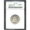 Image 1 : 1877-S/S 25C MS63 ANACS. A bright, nearly untoned, and highly lustrous example of this popular over.