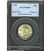 Image 1 : 1925 25C MS66 PCGS. Iridescent honey-gold patina competes with pale lilac colors for territory. The.