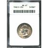 Image 1 : 1948-S 25C MS67 ANACS. Richly variegated violet and aqua patina increases the charm of this lustrous