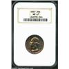 Image 1 : 1957 25C MS67 NGC. A nearly flawless example of probable mint set origin, being toned in swirling or