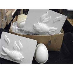 BOX OF ASSORTED CHOCOLATE MOLDS AND BASKETS