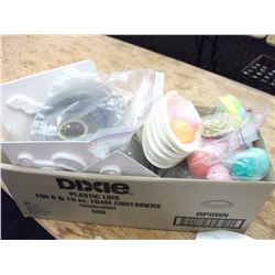 CHOCOLATE MOLDS, PLASTIC EASTER EGGS - BOX