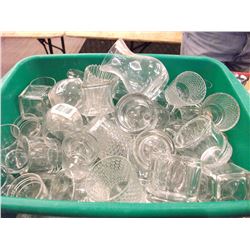 SHOOTER GLASSES, TEALIGHT CANDLE HOLDERS, VASES - CONTENTS OF GREEN BIN